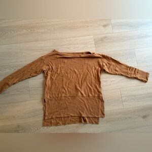 American Eagle Burnt Orange Waffle Knit Top Size Small